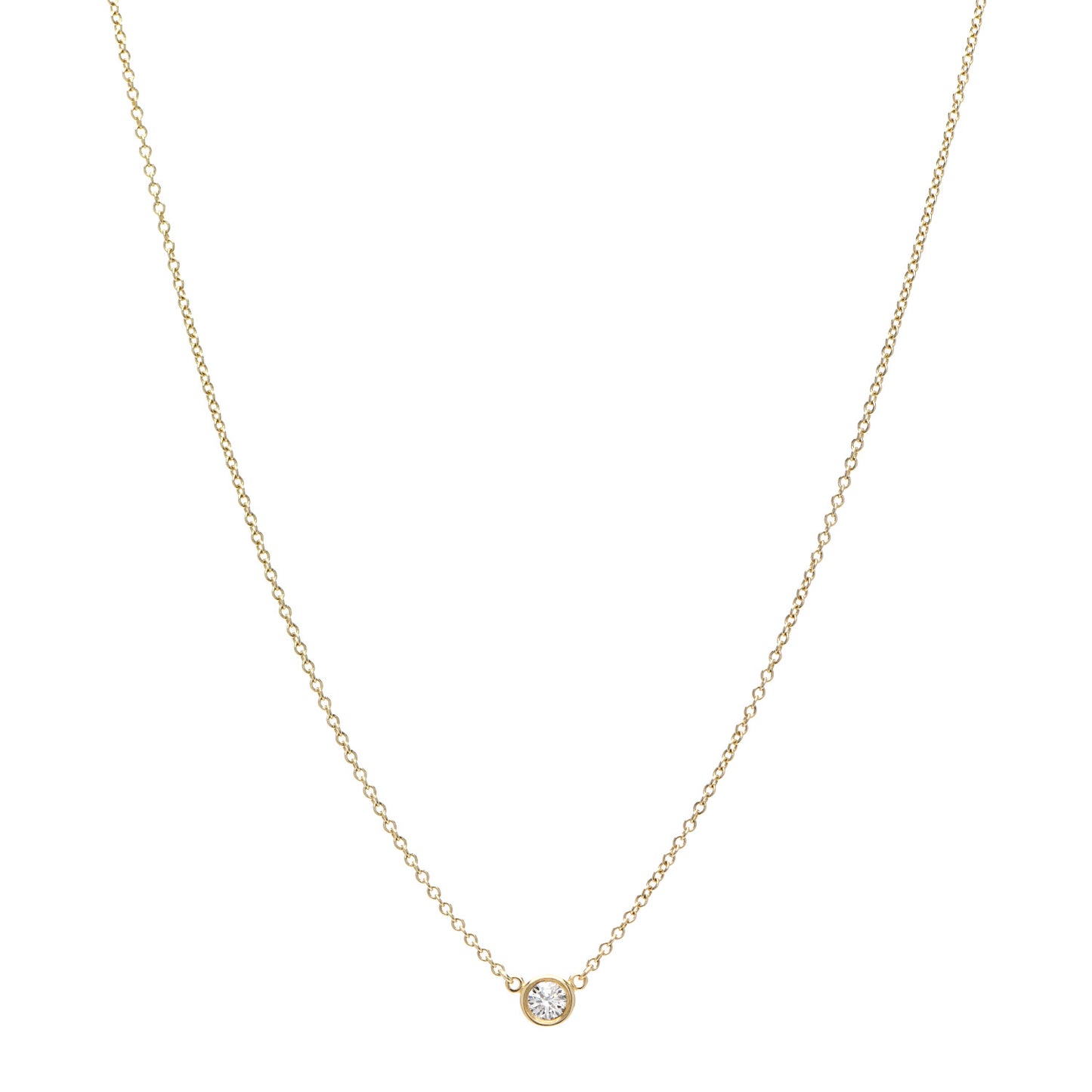 18K Yellow Gold Diamond .12ct Elsa Peretti Diamonds by the Yard Pendant Necklace