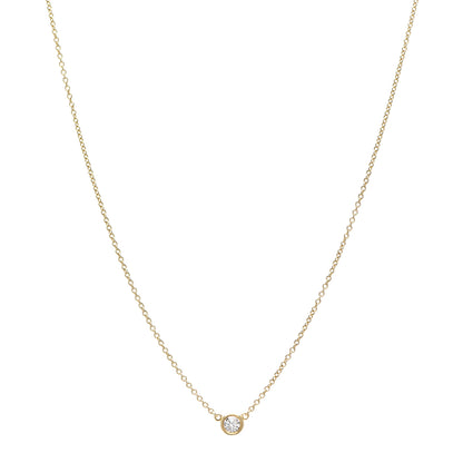 Tiffany 18K Yellow Gold Diamond .12ct Elsa Peretti Diamonds by the Yard Pendant Necklace 1 of 4