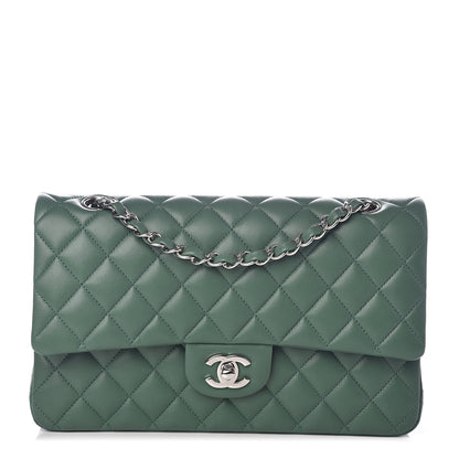 Chanel Lambskin Quilted Medium Double Flap Green 1 of 11