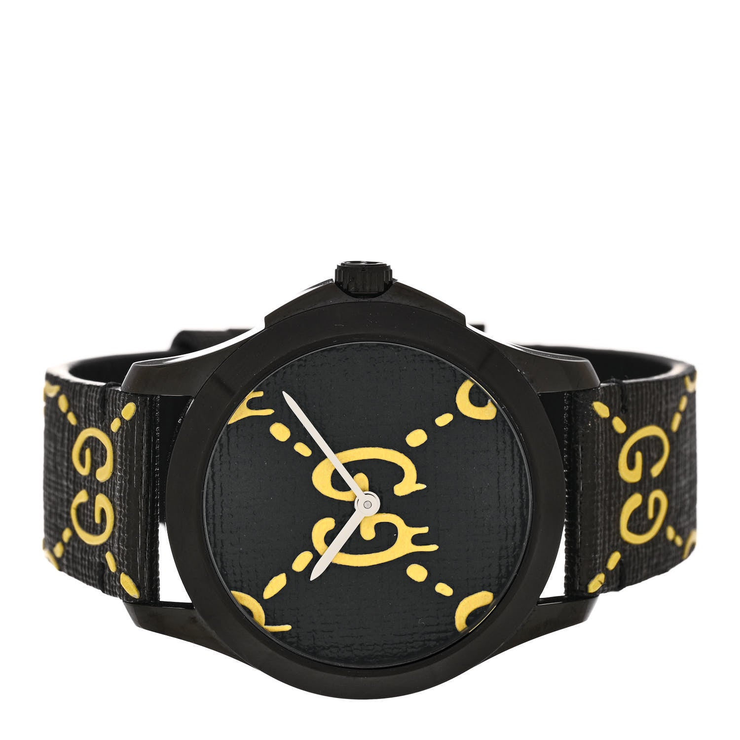 Gucci PVD Stainless Steel Rubber 38mm G-Timeless Ghost Quartz Watch Black 2 of 4