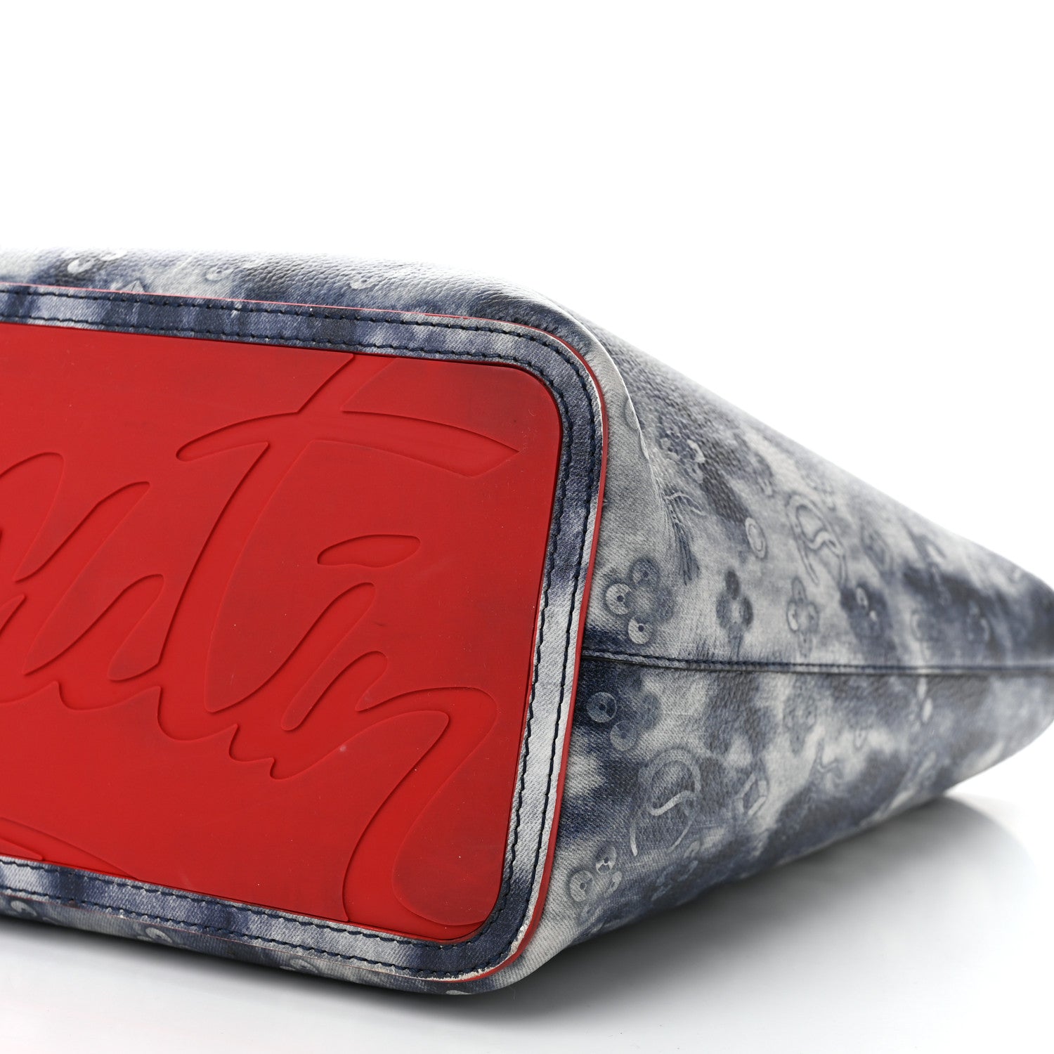 Christian Louboutin Metallic Calfskin Tie Dye Spikes East West Cabata Tote Blue Multicolor 10 of 10