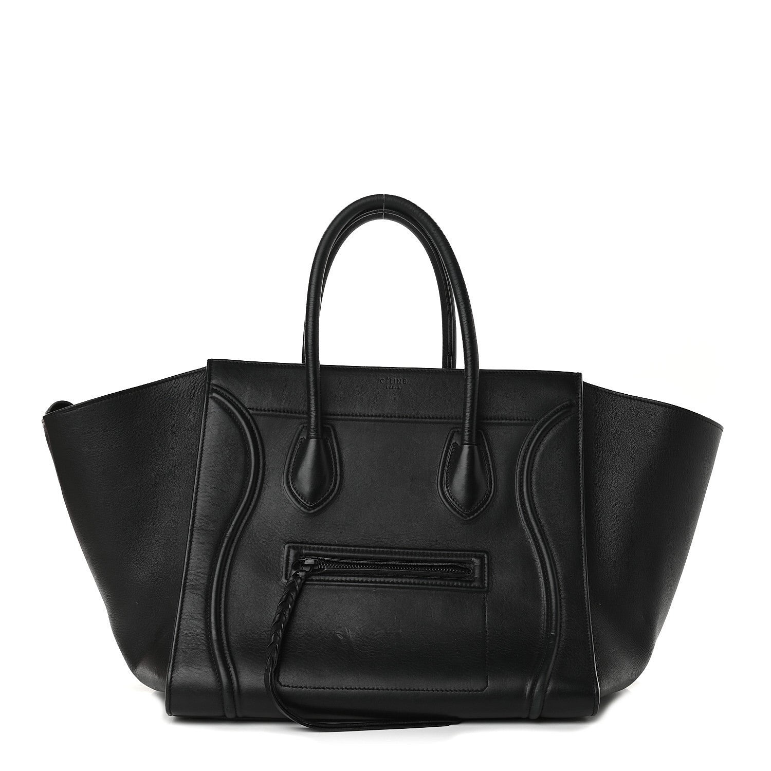 Celine Supple Calfskin Medium Phantom Luggage Black 1 of 9