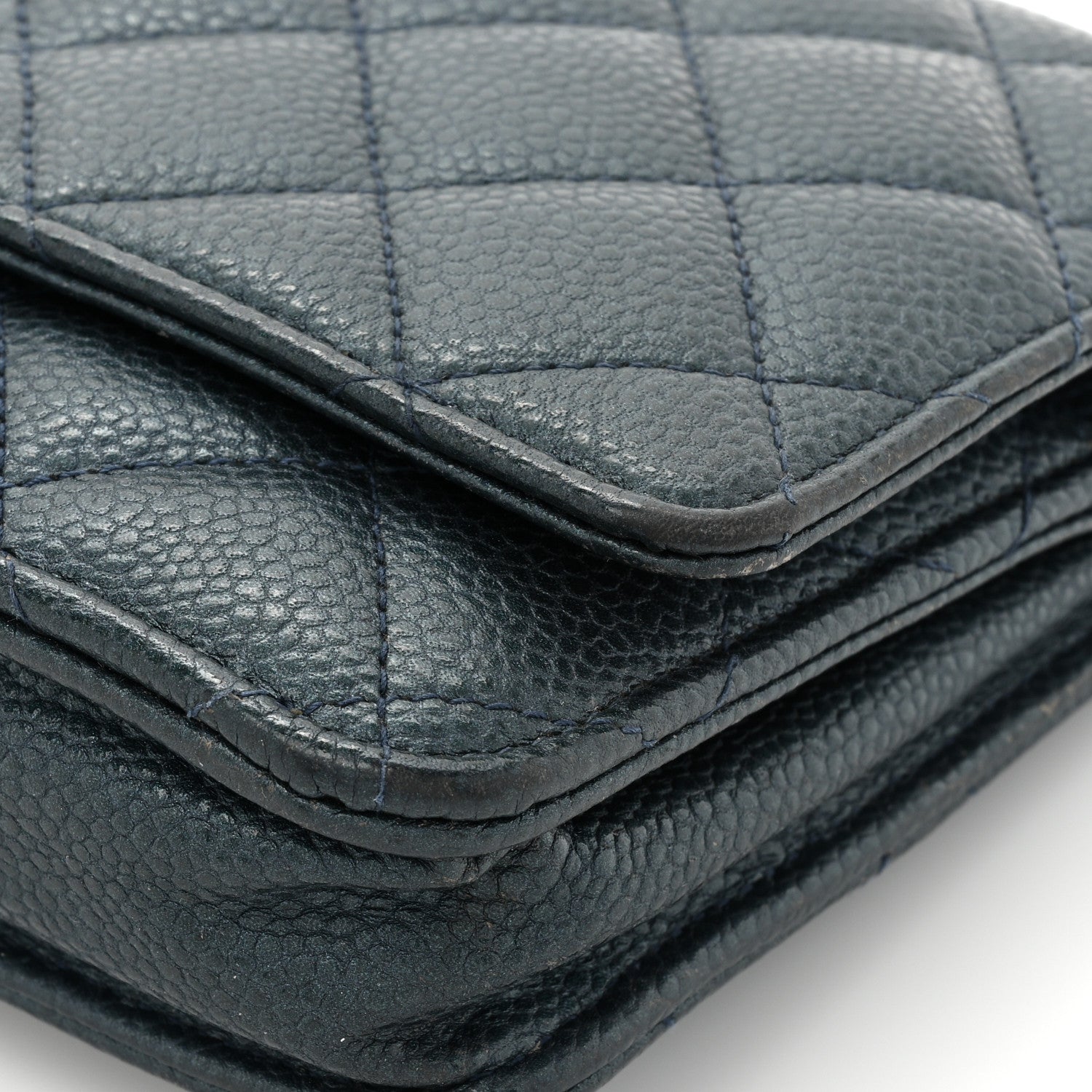 Chanel Caviar Quilted Wallet on Chain WOC Navy Blue 14 of 19