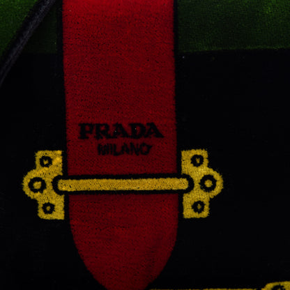 Prada Velluto Ricamo Cahier Shoulder Bag Black 9 of 10