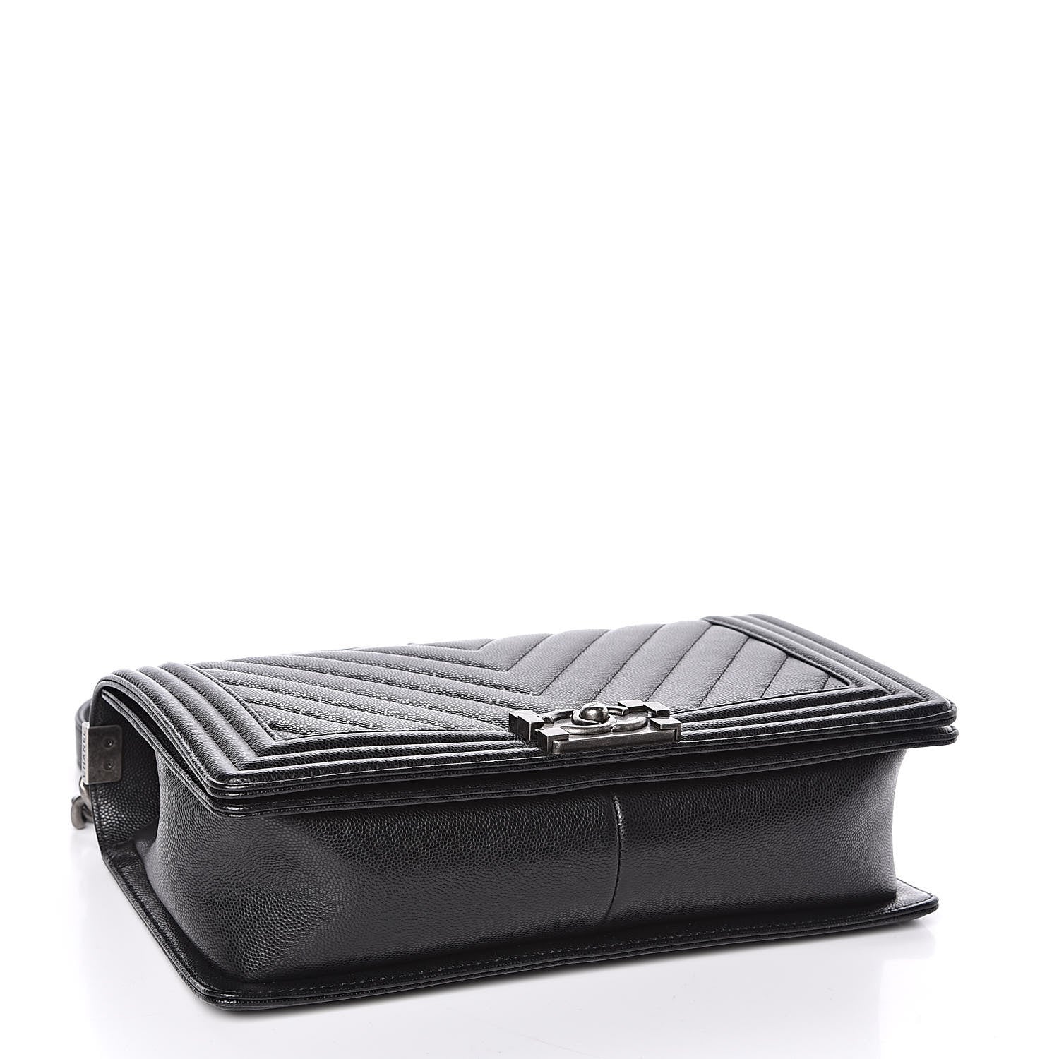 Chanel Caviar Chevron Quilted New Medium Boy Flap Black 4 of 11