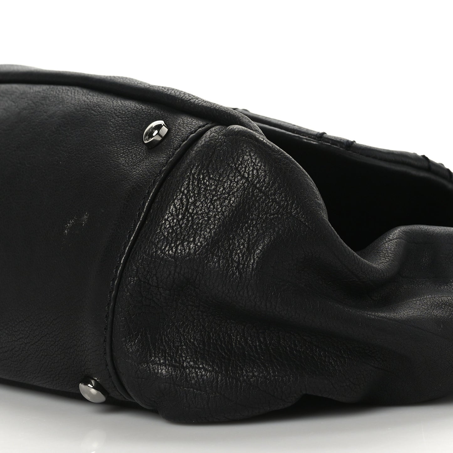 Calfskin Diamond Stitch Accordion Flap Black