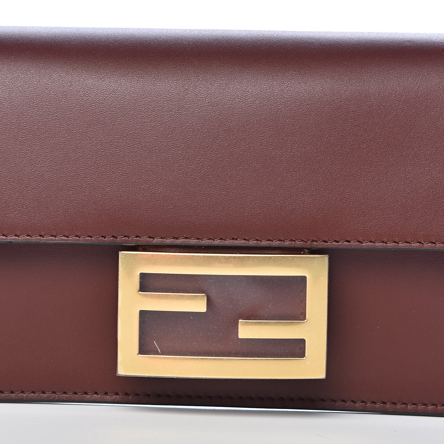 Fendi Vitello King Mini Flat Baguette Praline 10 of 10