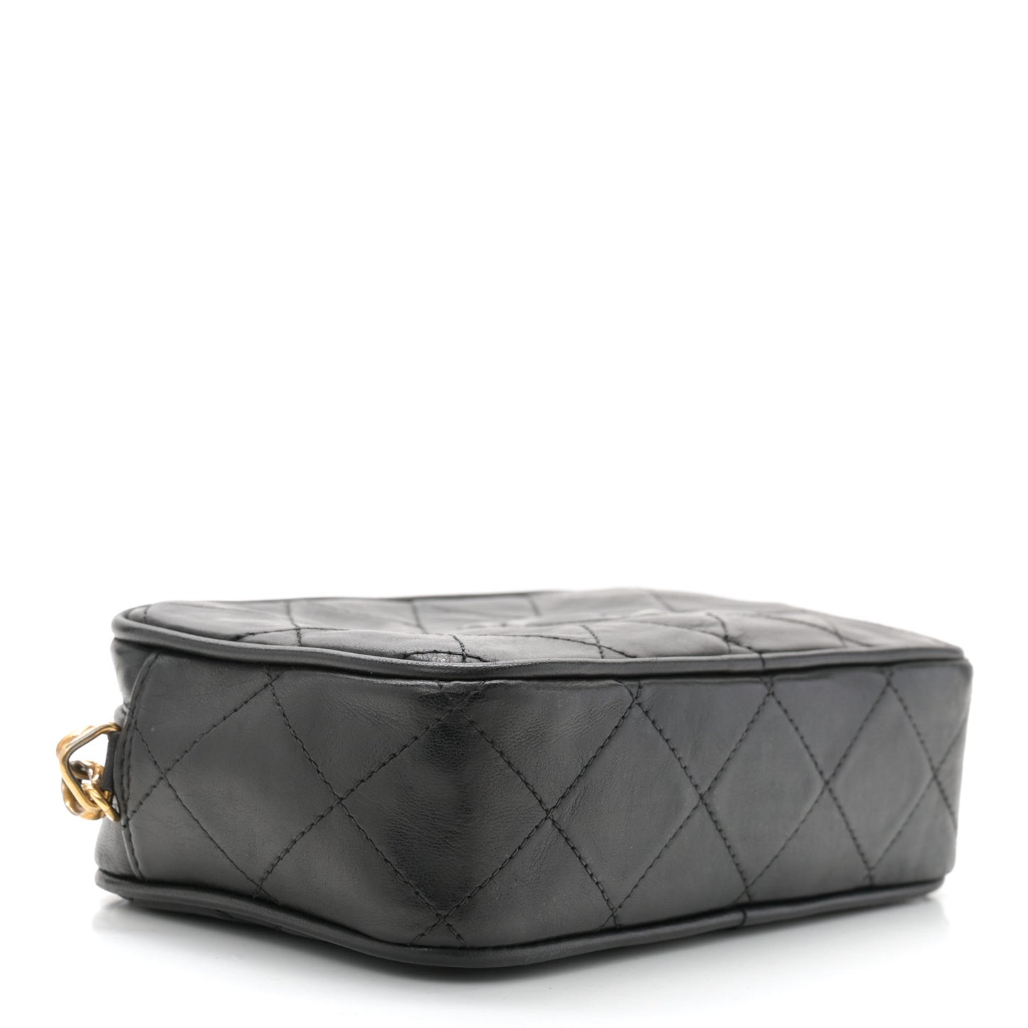 Lambskin Diamond Quilted   Camera Case Black