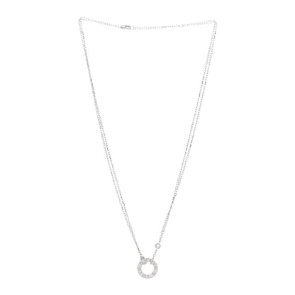 Cartier 18K White Gold 2 Diamond LOVE Necklace 3 of 5