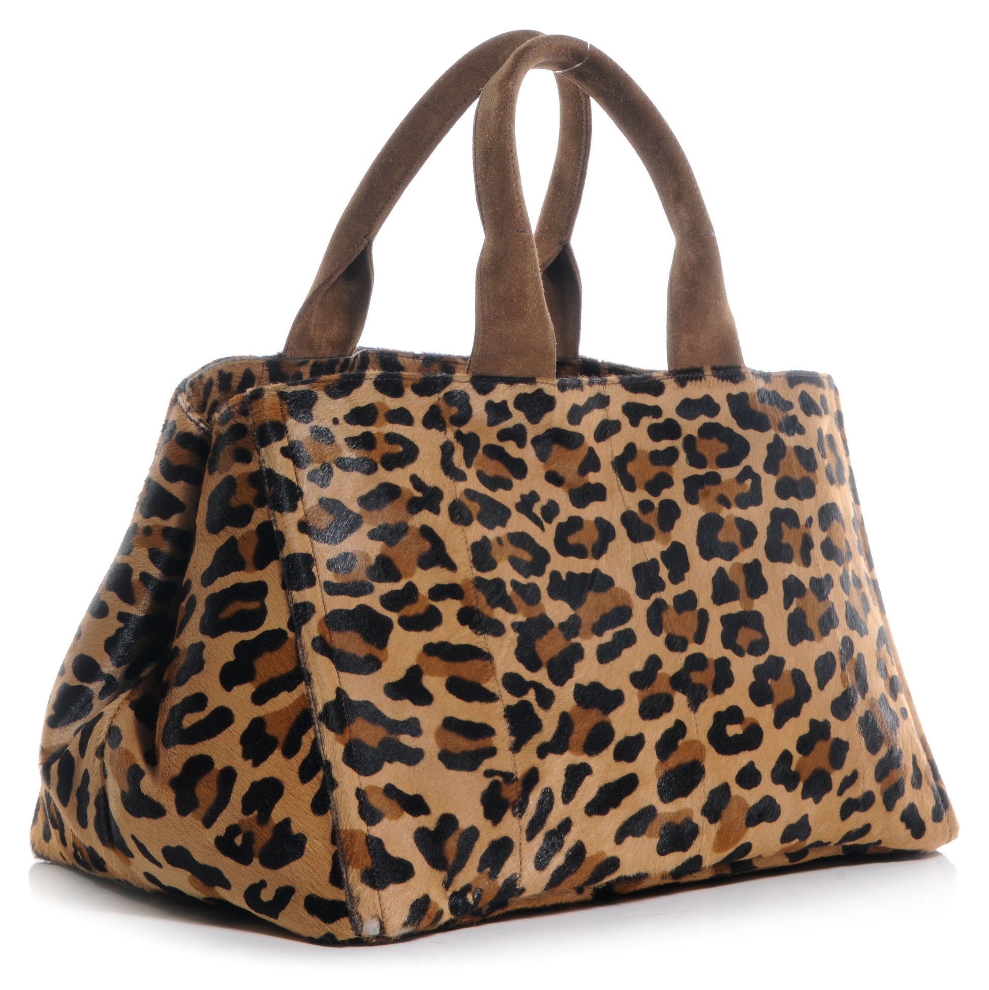 Prada Calf Hair Leopard Print Shopping Tote Sabbia Moro 3 of 12