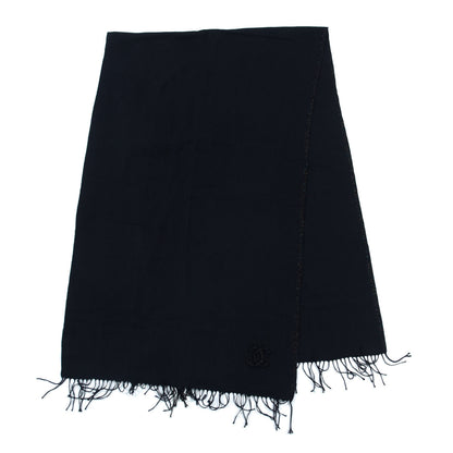 Chanel Cashmere CC Fringe Scarf Black 2 of 4