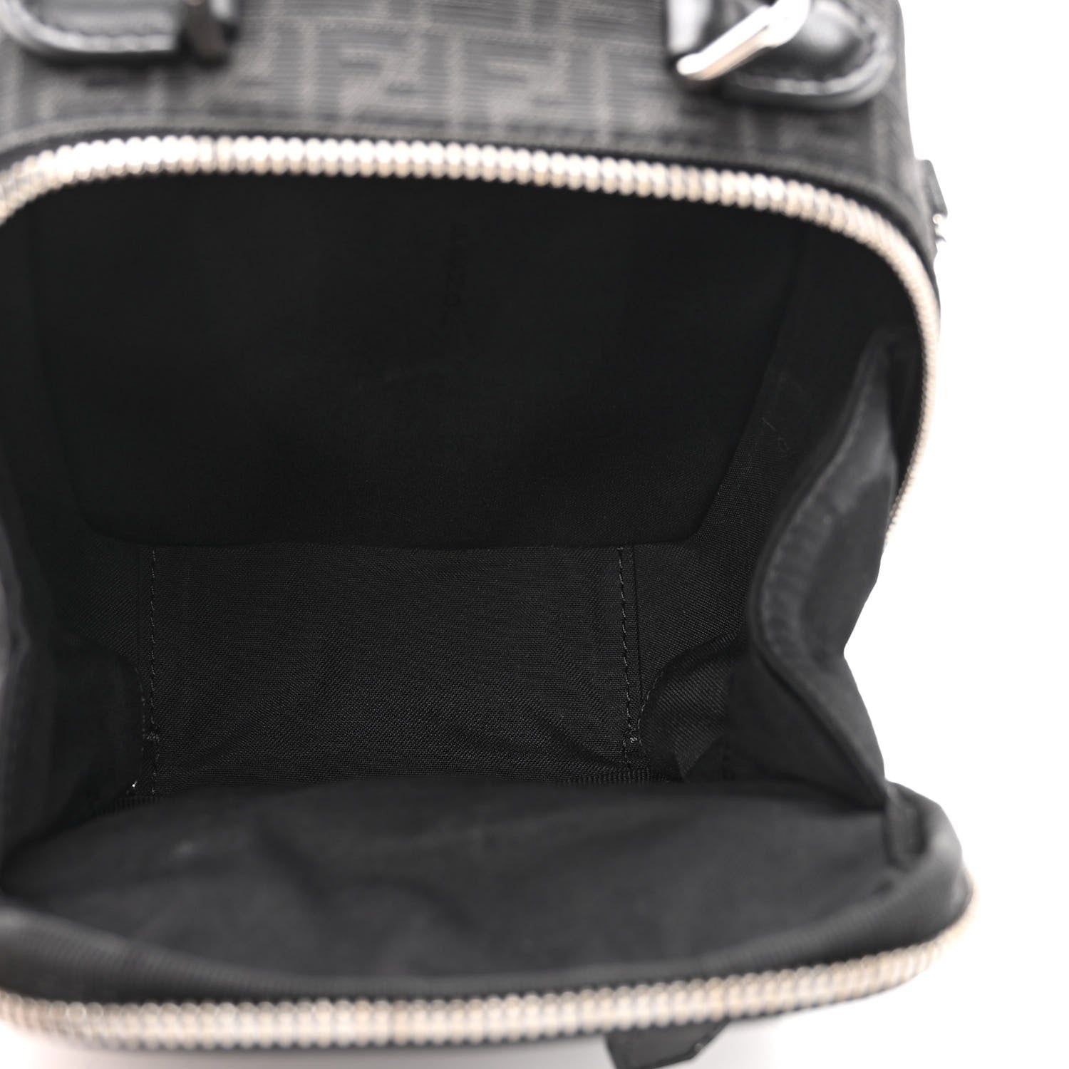 Fendi Recycled Fabric Jacquard Vitello Astro Micro FF Mini Trolley Bag Asfalto Black 5 of 10