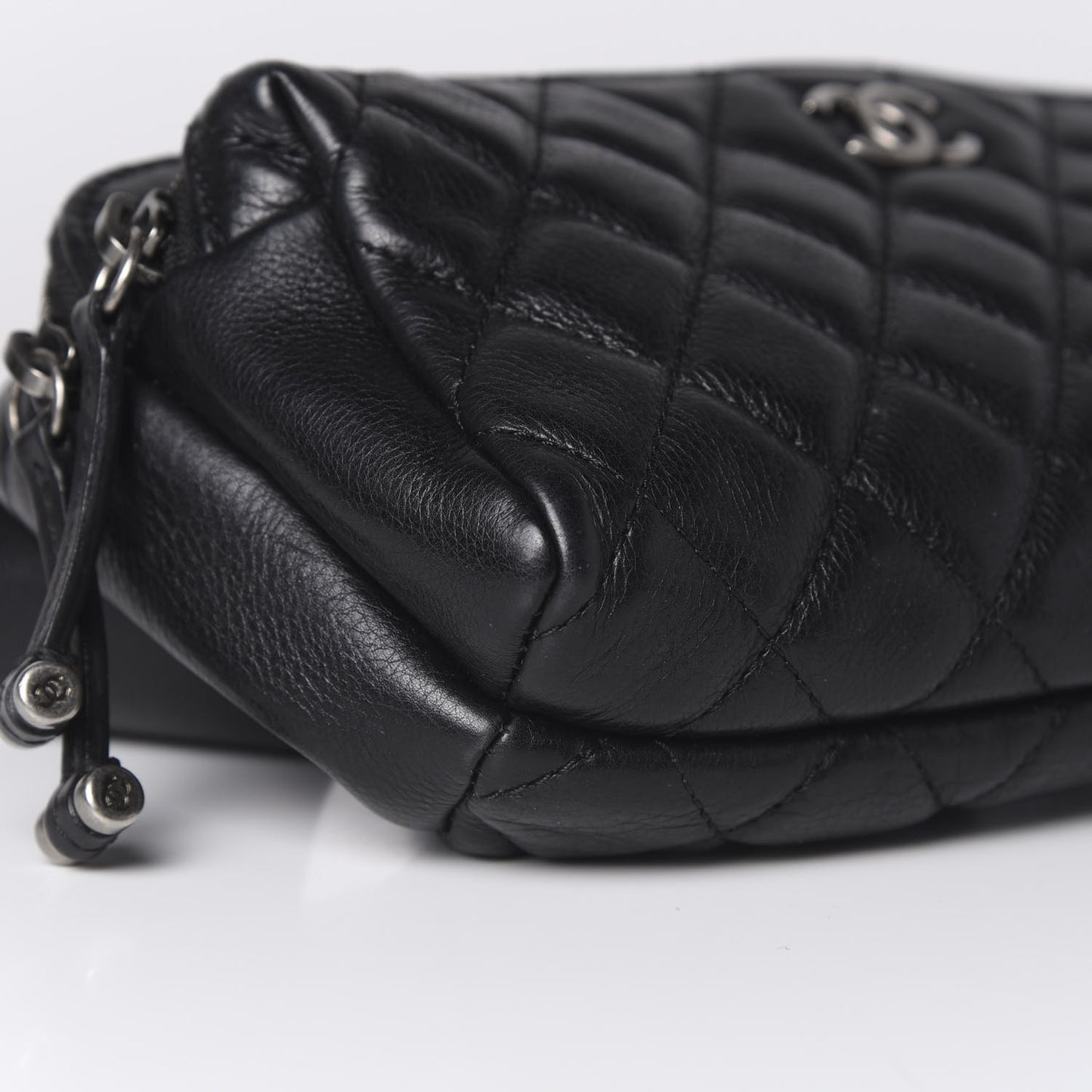 Calfskin Quilted Waist Bag Black