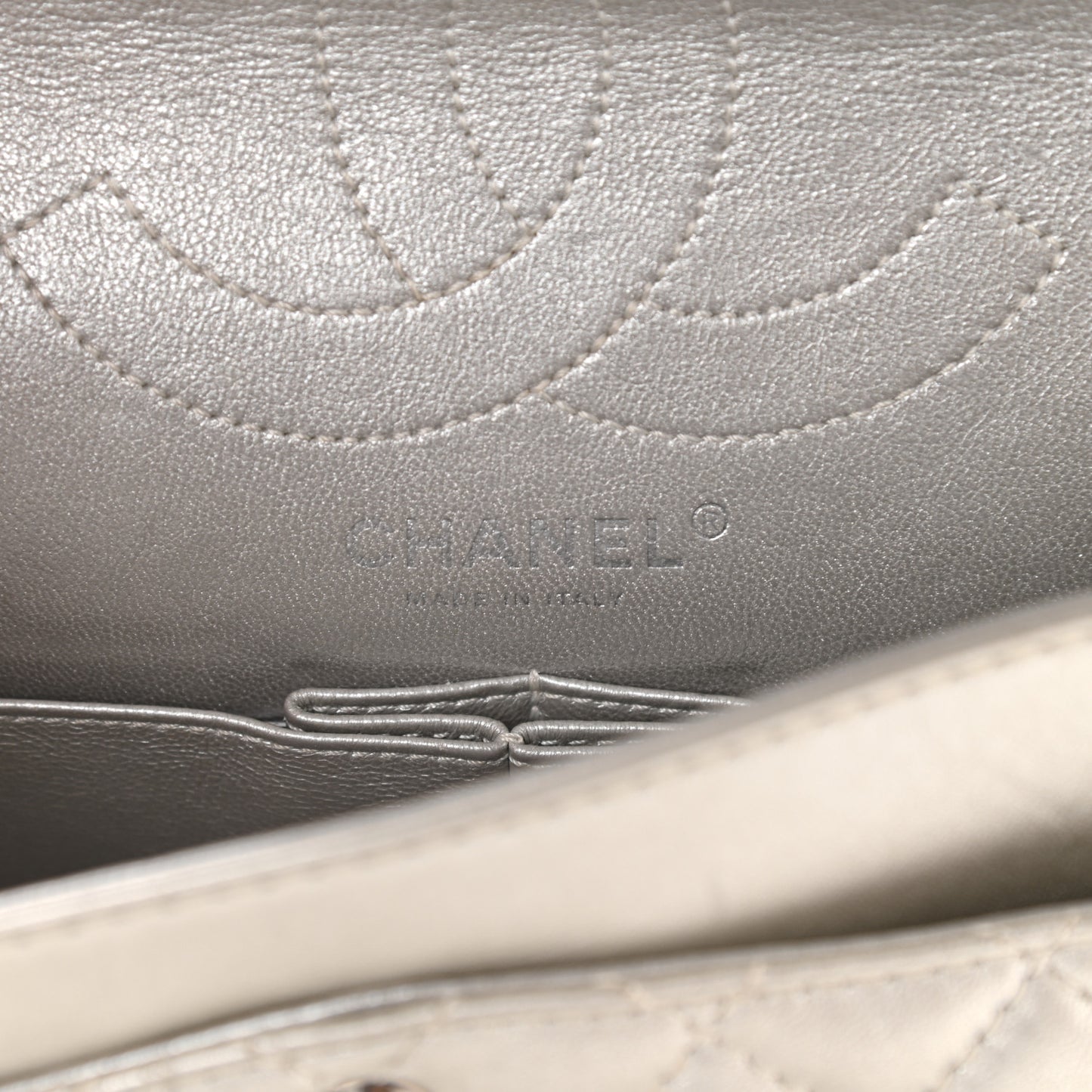Metallic Lambskin Quilted 2.55 Reissue 225 Flap Silver