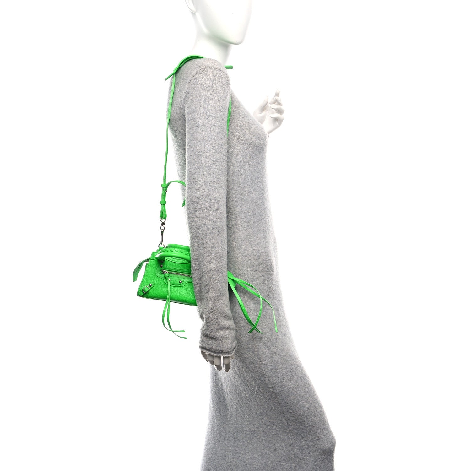 Balenciaga Grained Calfskin Neo Classic Silver Hardware Nano City