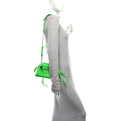 Balenciaga Grained Calfskin Neo Classic Silver Hardware Nano City Crossbody Fluo Green 2 of 9