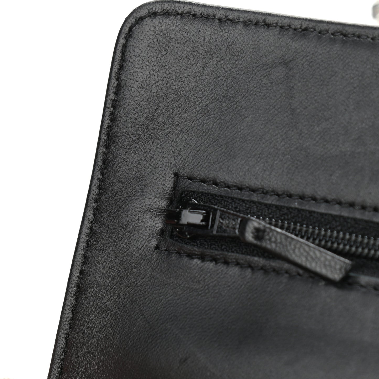 Lambskin Quilted Wallet On Chain WOC Black