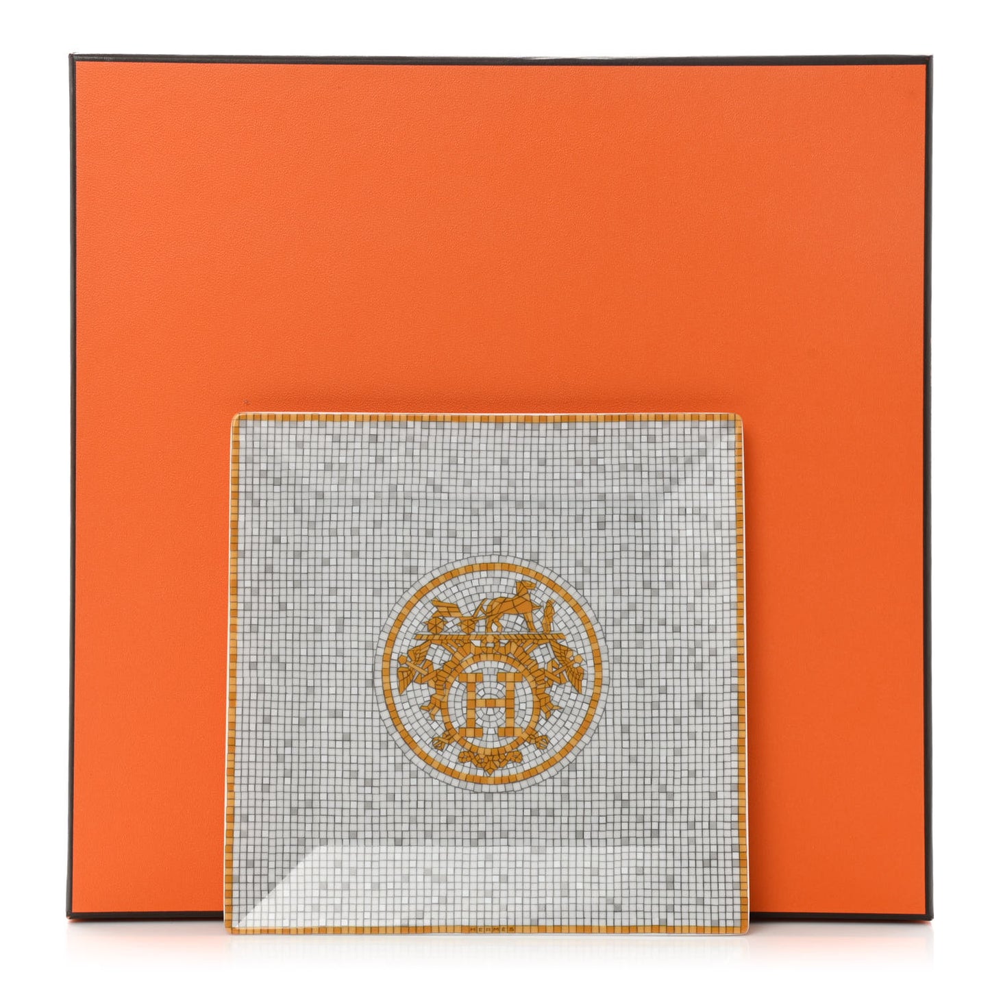 Porcelain Mosaique Au 24 Square Plate N°3 Gold