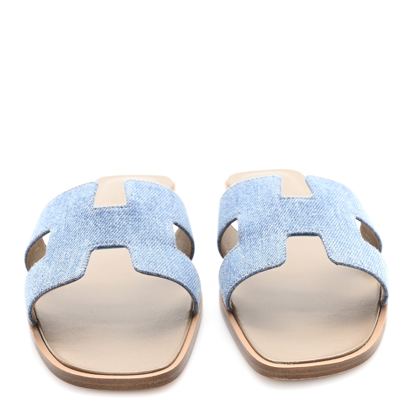 Denim Canvas Oran Sandals 39 Bleu Clair