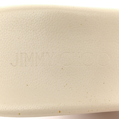 Jimmy Choo Metallic Striped Mesh Cork Perfume Wedges 38 Off White 7 of 12