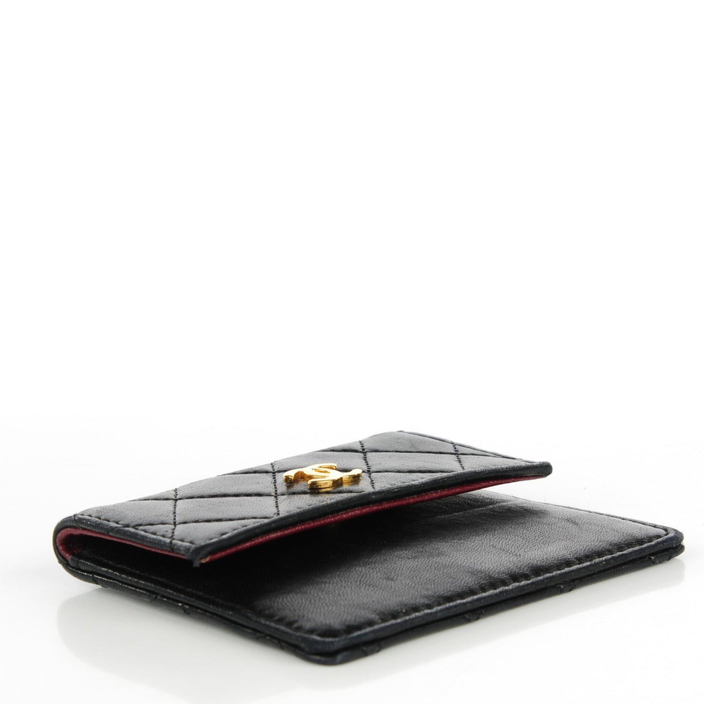 Lambskin Quilted Coin Purse Black