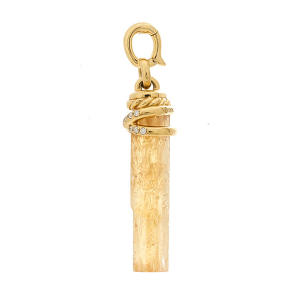 David Yurman 18K Yellow Gold Diamond Imperial Topaz Wrapped Amulet Pendant 4 of 5