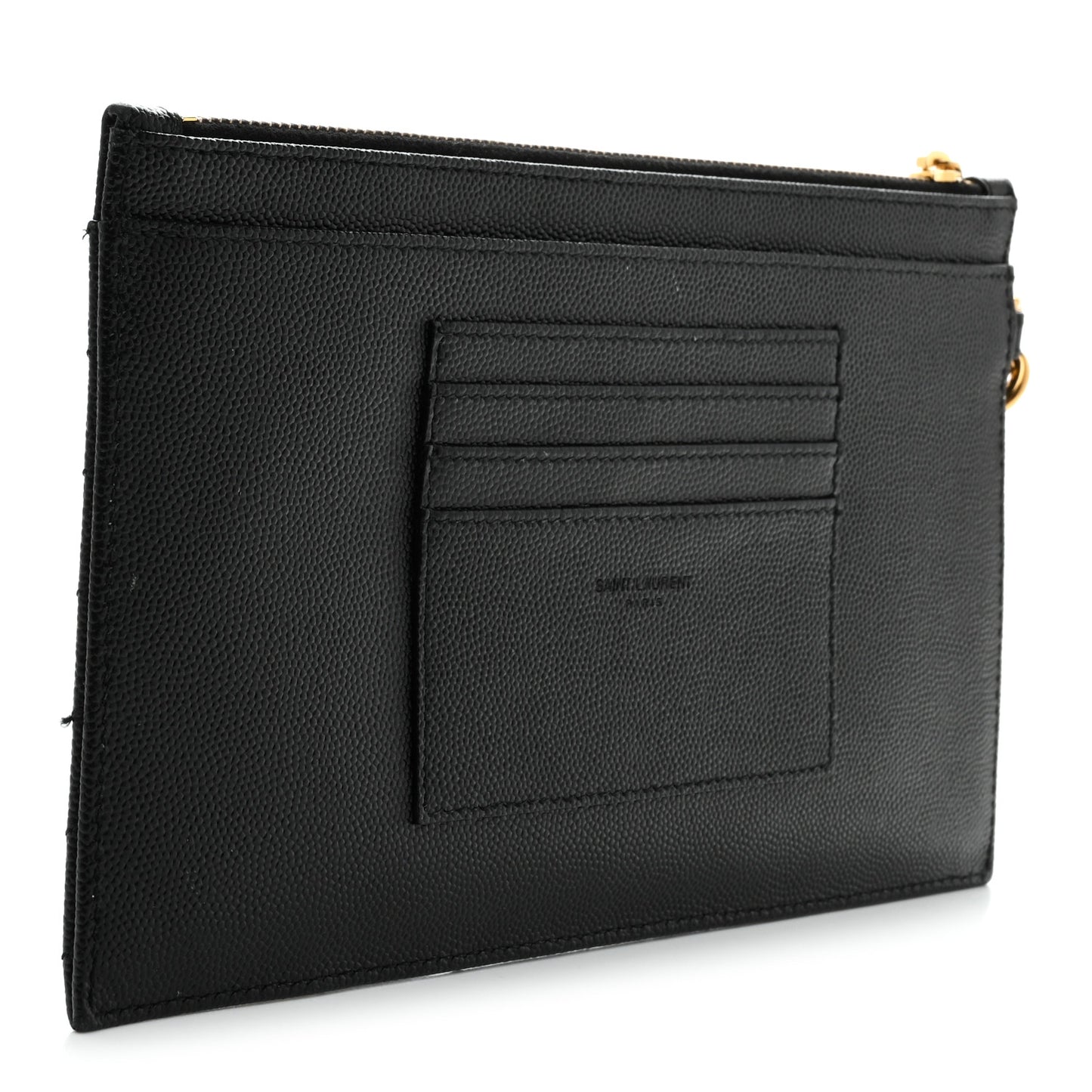 Grain De Poudre Chevron Monogram Large Bill Pouch Black