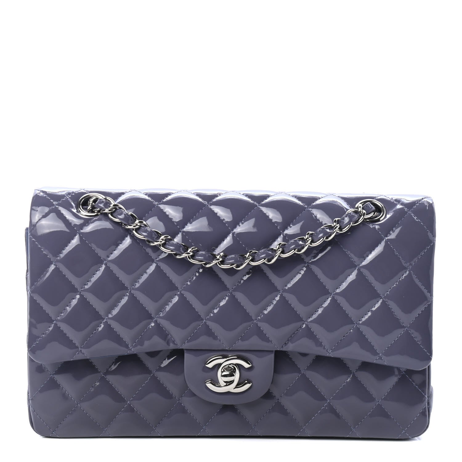 Chanel Patent Calfskin Quilted Medium Double Flap Light Purple 1 of 4