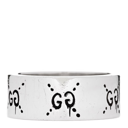 Gucci Sterling Silver GG Wide Band Ring 62 10 3 of 7