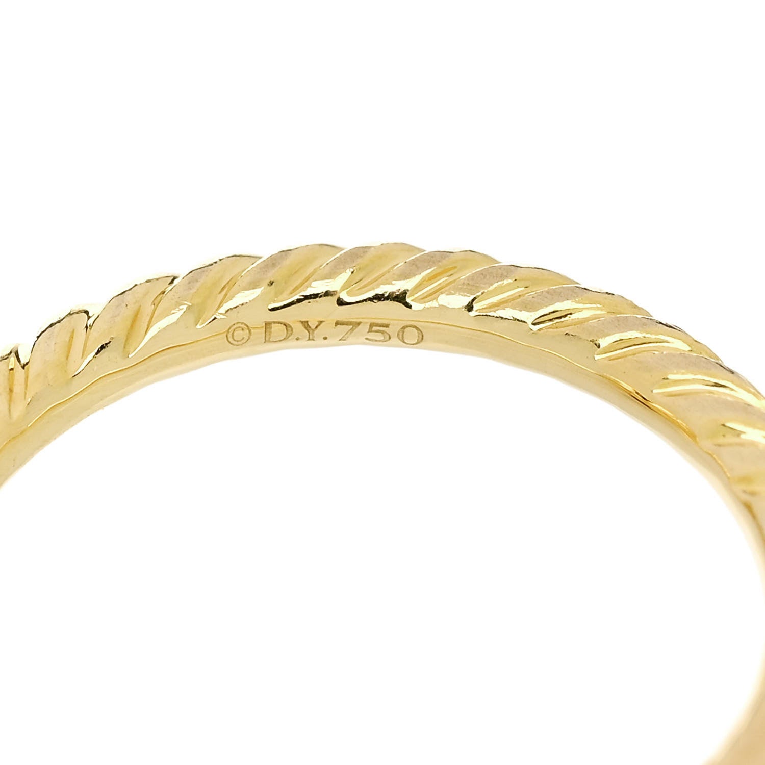 David Yurman 18K Yellow Gold Diamond 7mm Chatelaine Pave Ring 50 5.5 5 of 6
