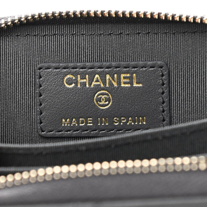 Chanel Lambskin Quilted Chanel 19 Zip Around Coin Purse Wallet Dark Grey 6 of 8