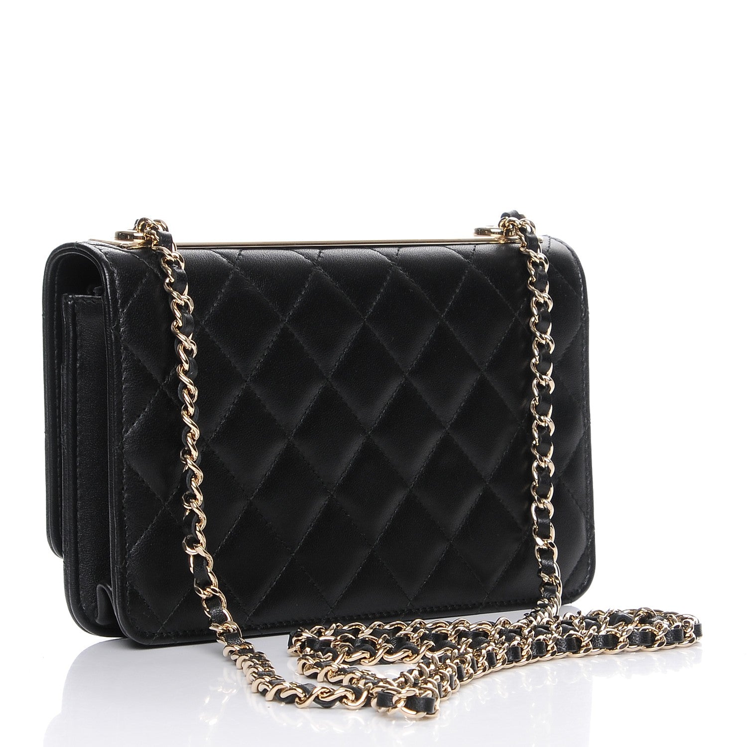 Chanel Lambskin Quilted Trendy CC Wallet On Chain WOC Black 4 of 11