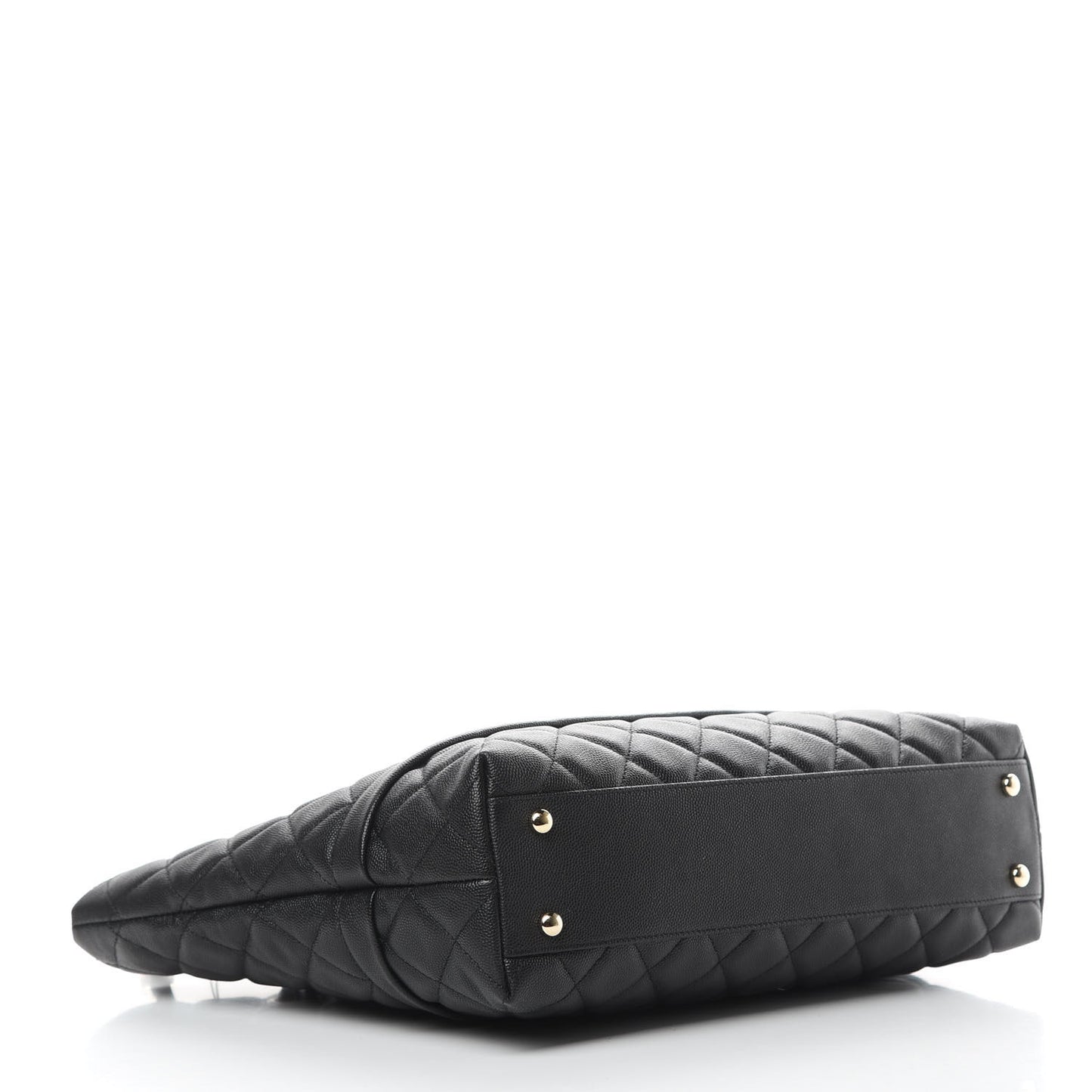 Caviar Quilted Rolled Up Tote Black