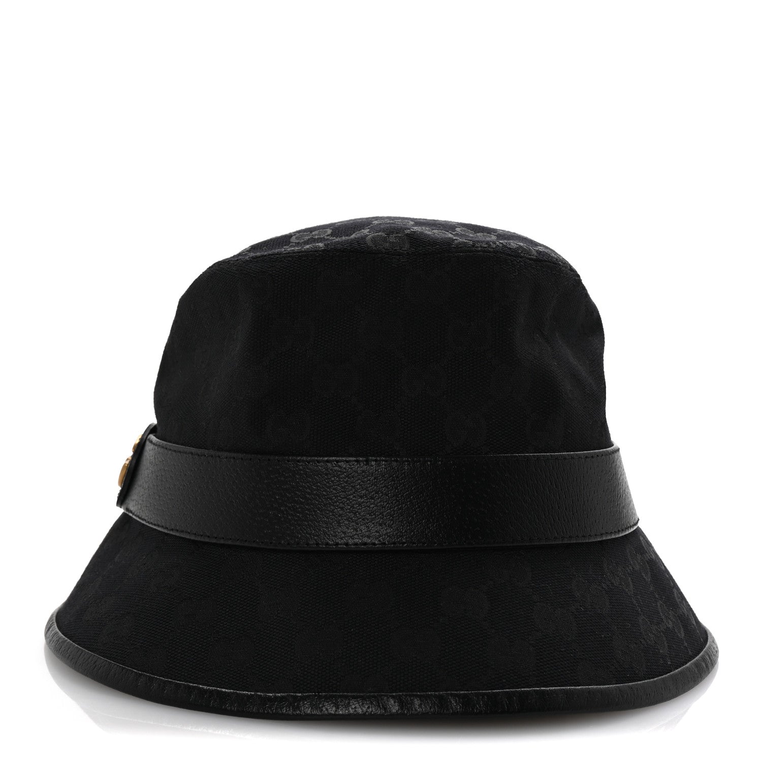 Gucci Monogram Textured Dollar Calfskin GG Jago Bucket Hat L Black 6 of 9