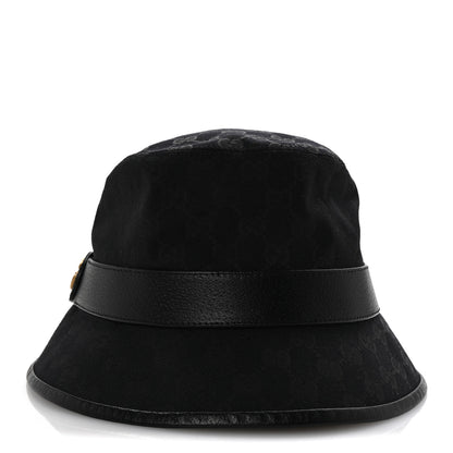 Gucci Monogram Textured Dollar Calfskin GG Jago Bucket Hat L Black 6 of 9