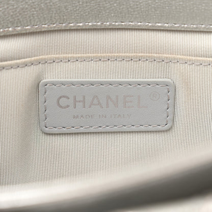 Chanel Metallic Calfskin Quilted Fold Up Again Clutch Silver 7 of 10