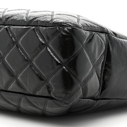 Chanel Shiny Aged Calfskin Quilted Large Shopping Bag Black 8 of 14