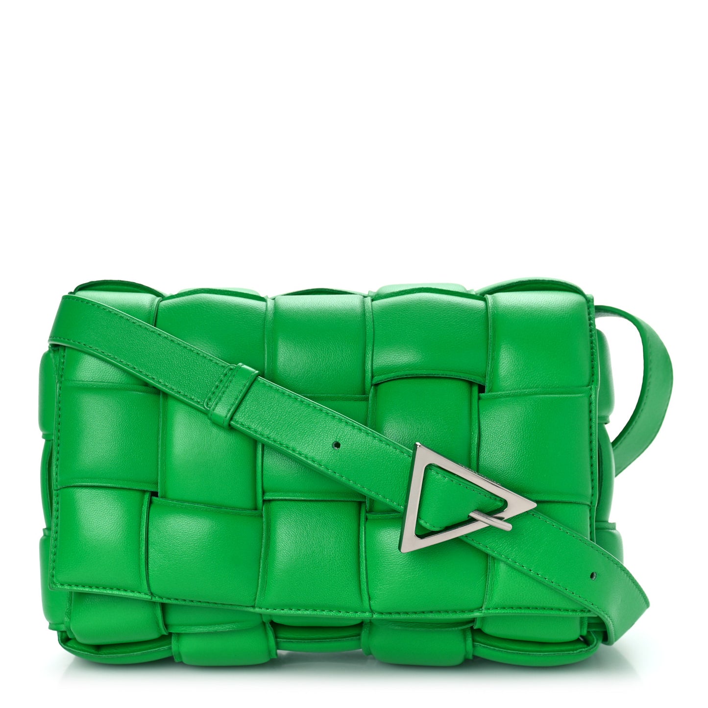 Nappa Maxi Intreccio Padded Cassette Crossbody Bag Parakeet