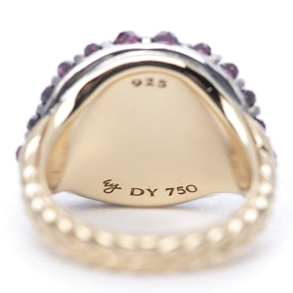 David Yurman Sterling Silver 18K Yellow Gold Rhodolite Garnet Osetra Cable Berries Pinky Ring 45 3.5 6 of 6