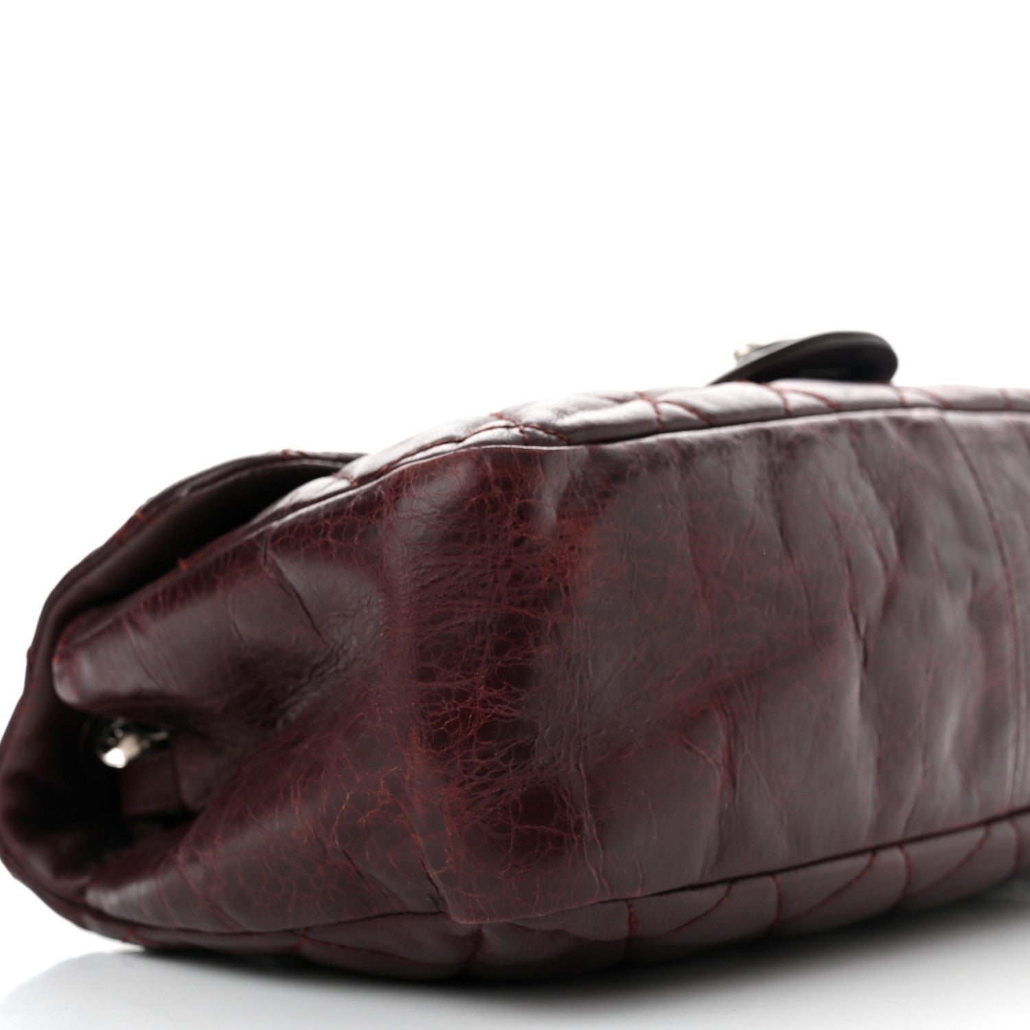 Chanel Calfskin In The Mix Jumbo Flap Burgundy 9 of 10