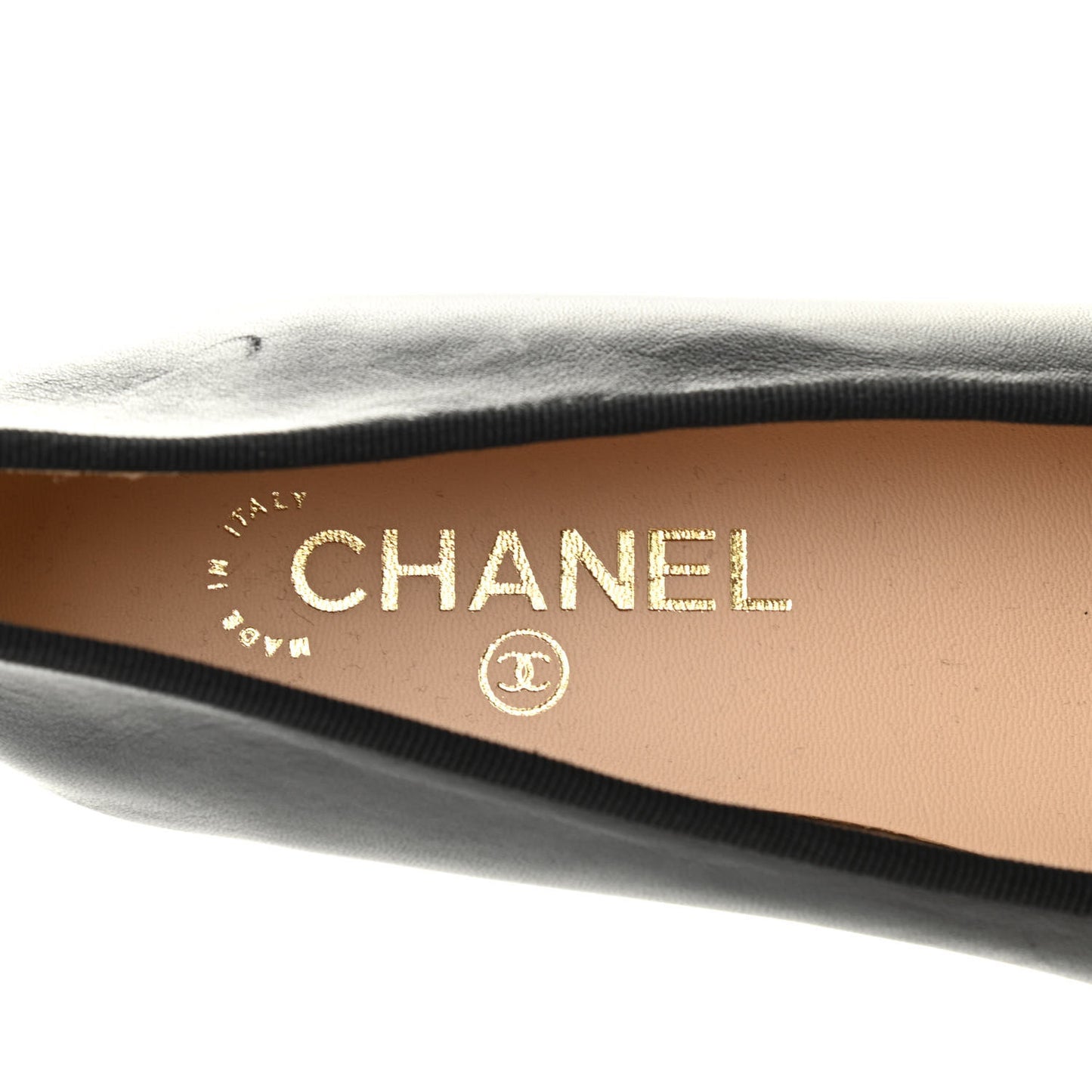 Lambskin Patent Cap Toe Ballerina Flats 36 Black