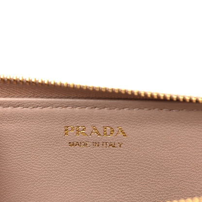 Prada Saffiano Metal Zip Around Keychain Cipria 6 of 7