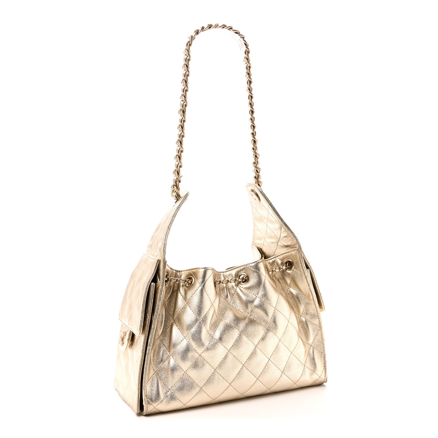 Chanel Metallic Caviar Quilted Small Chanel 25 Handbag Gold 3 of 11