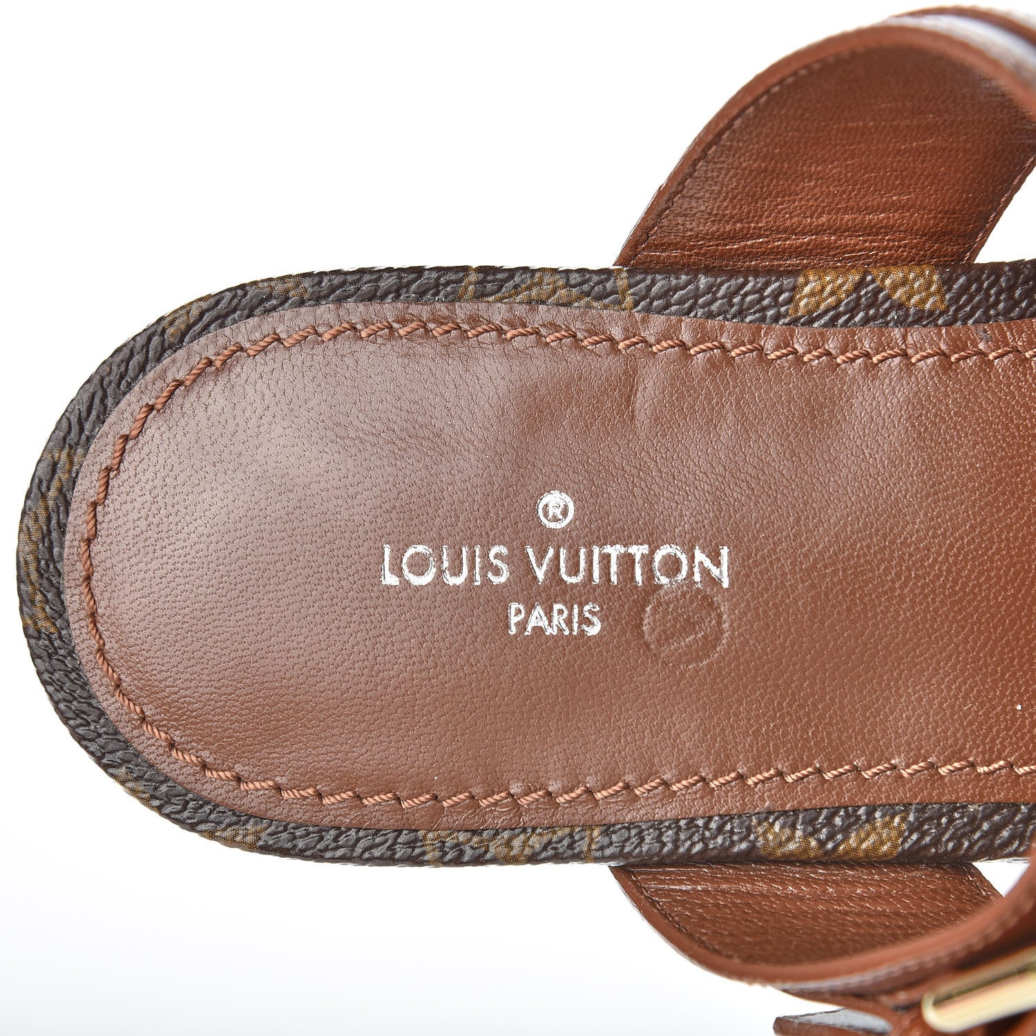 Louis Vuitton Calfskin Monogram Golden Bloom Flat Sandals 36 Gold 7 of 10