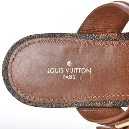 Louis Vuitton Calfskin Monogram Golden Bloom Flat Sandals 36 Gold 7 of 10