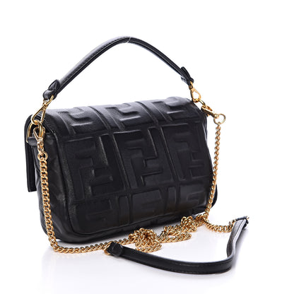 Fendi Nappa FF 1974 Embossed Mini Baguette Black 2 of 9