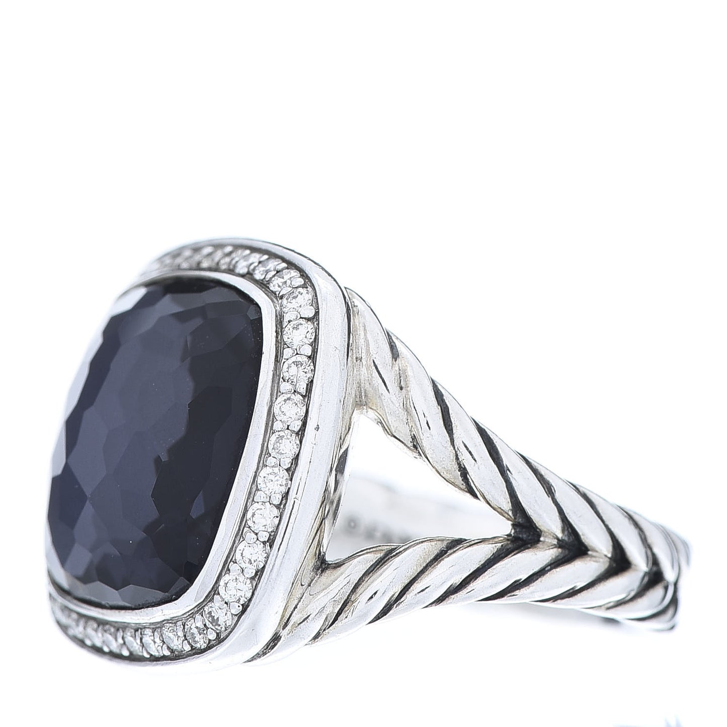 Sterling Silver Diamond Black Orchid 14mm Albion Ring 54 7