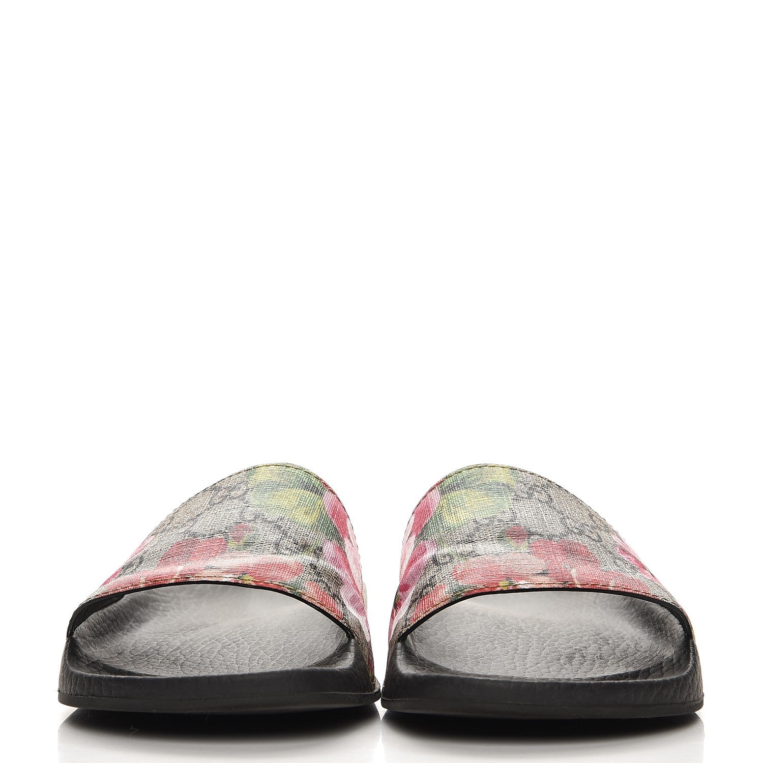 Gucci GG Supreme Monogram Blooms Slide Sandals 36 Beige Multicolor 2 of 7
