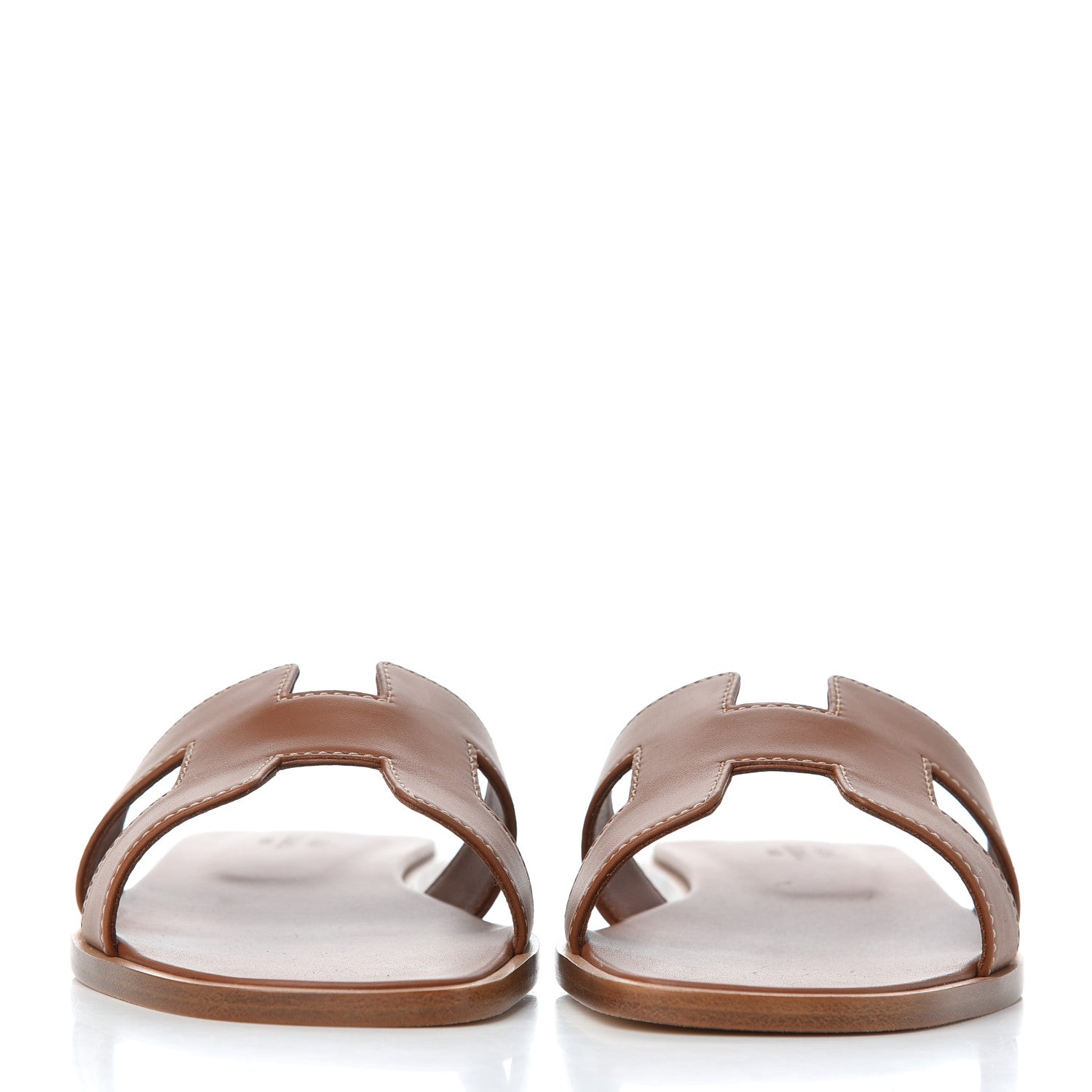 Hermes Box Calfskin Oran Sandals 36.5 Gold 2 of 11
