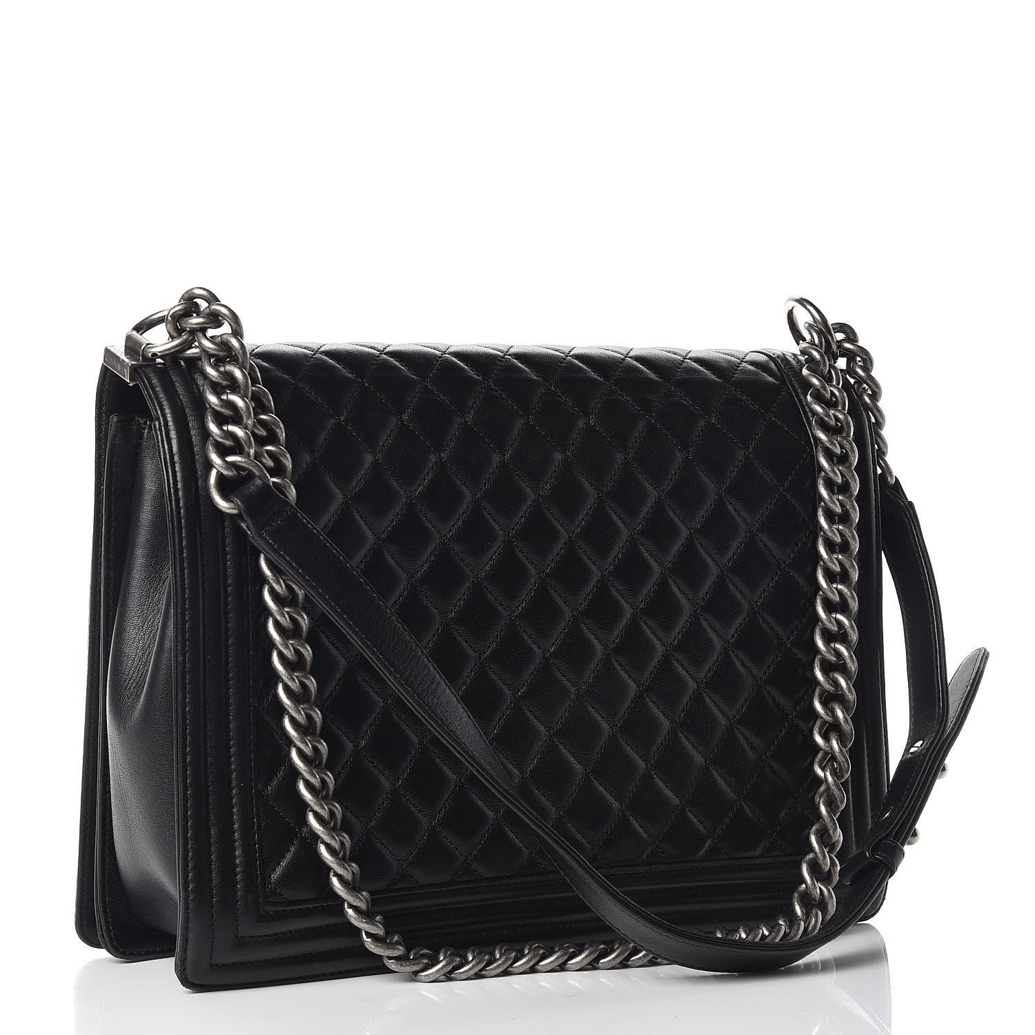 Chanel Lambskin Quilted Large Boy Flap Black 3 of 12